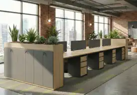 Hedge Long Storage Cabinet with Planter Divider