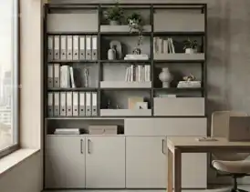 Stack Modern Grey Modular Office Shelving Unit