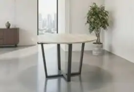 4 Seater Premium Walnut round Shape Boardroom Table