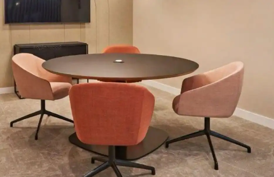4 Seater Round Pedestal Conference Table