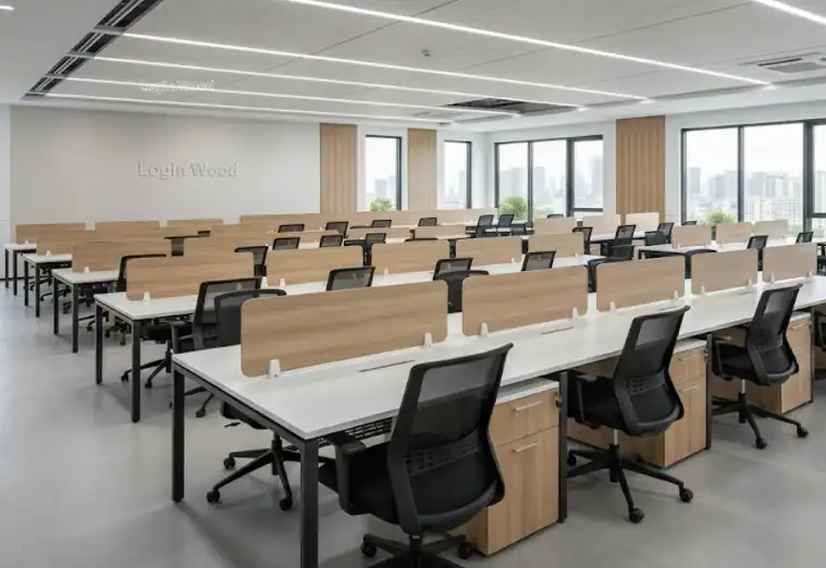 Hybrid workspace with ergonomic task chairs
